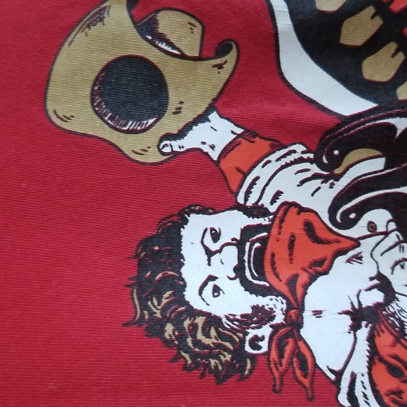 Turkish cotton Continental cowboy riding a tribal bird graphic Tee Ed & Flo M - Picture 8 of 9